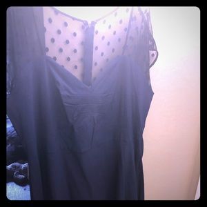 Blue sweetheart neckline midi dress mesh sleeves